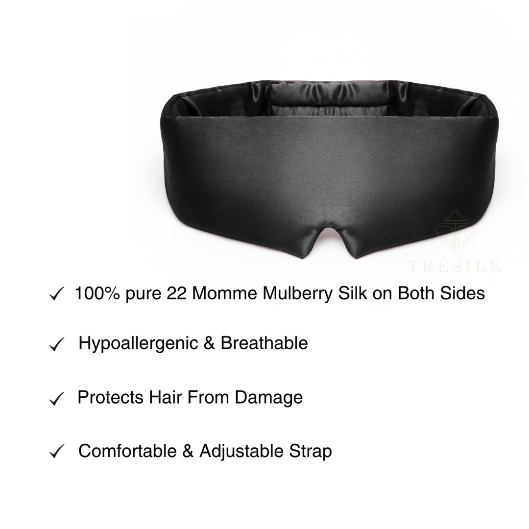 22 Momme Mulberry Silk Luxury Eye Mask with Adjustable Strap