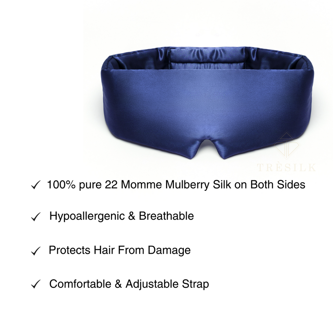 22 Momme Mulberry Silk Luxury Eye Mask with Adjustable Strap
